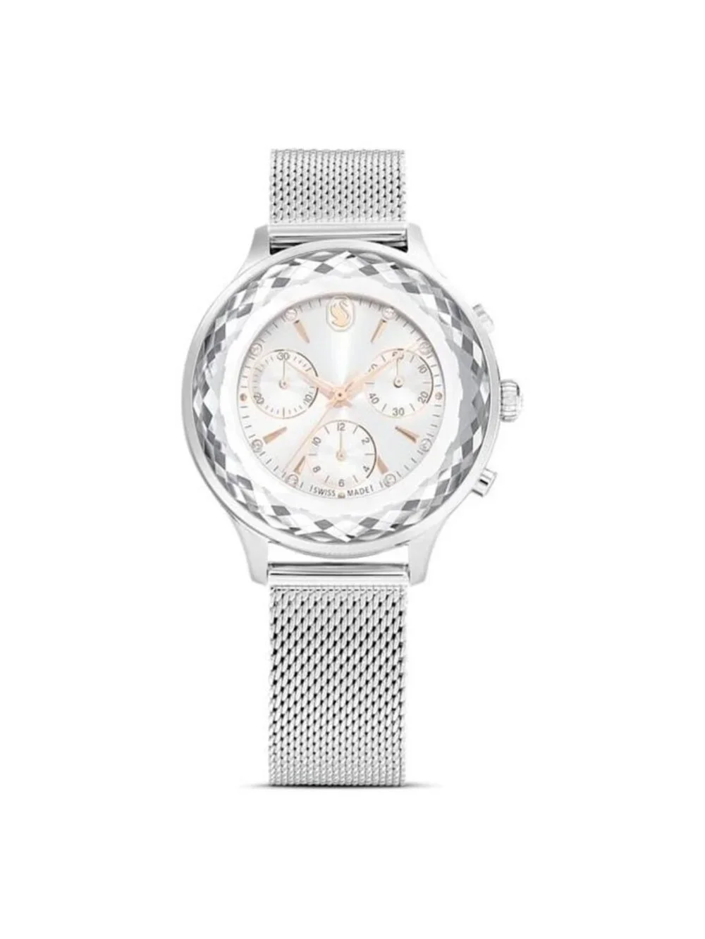 NWT Swarovski Nova Chrono Chronograph Quartz Silver Dial Watch
